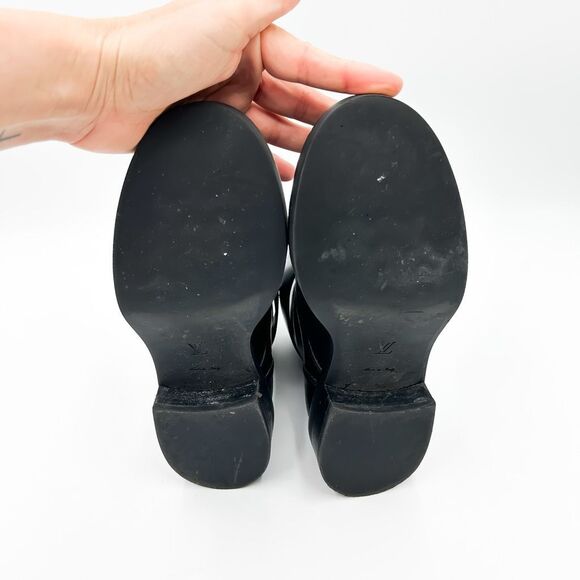 Louis Vuitton LV Wonderland Ranger Black Leather Combat Ankle Boots Size 37, 7 - Picture 9 of 14